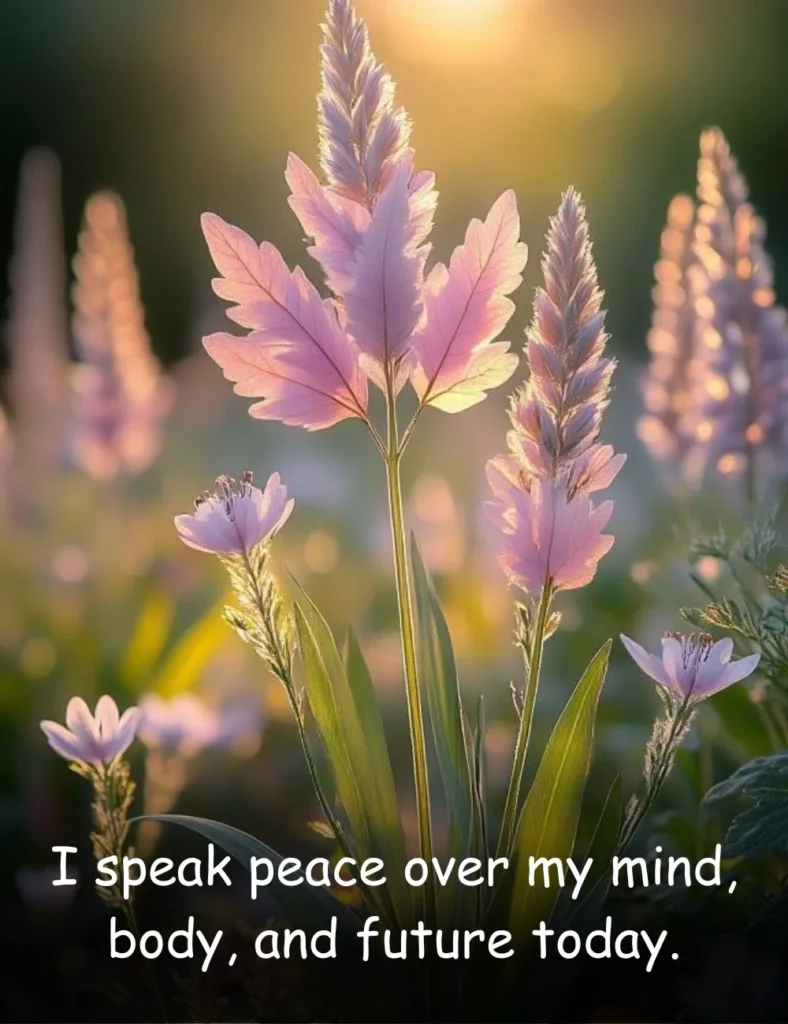 I speak peace over my mind, body, and future today.