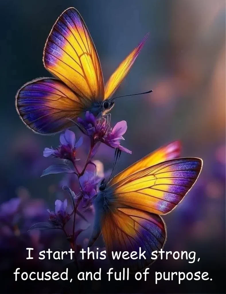 I start this week strong, focused, and full of purpose.