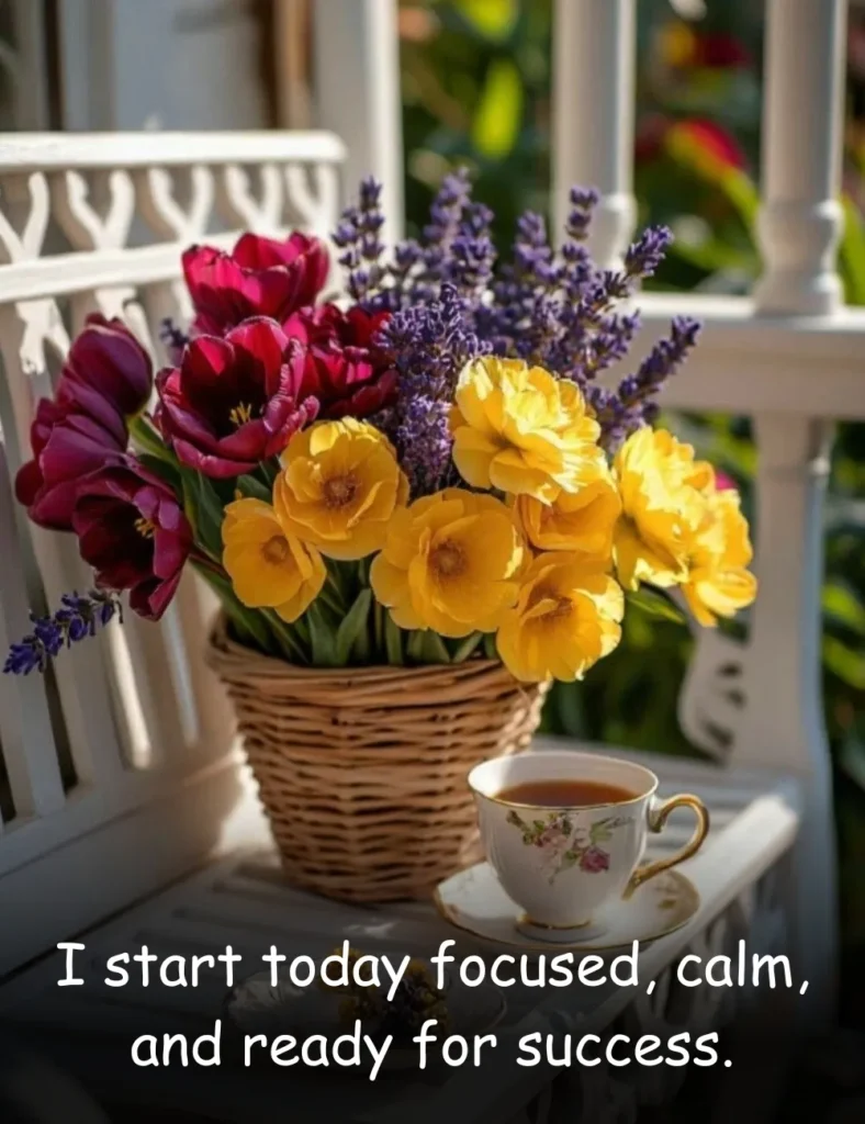 I start today focused, calm, and ready for success.
