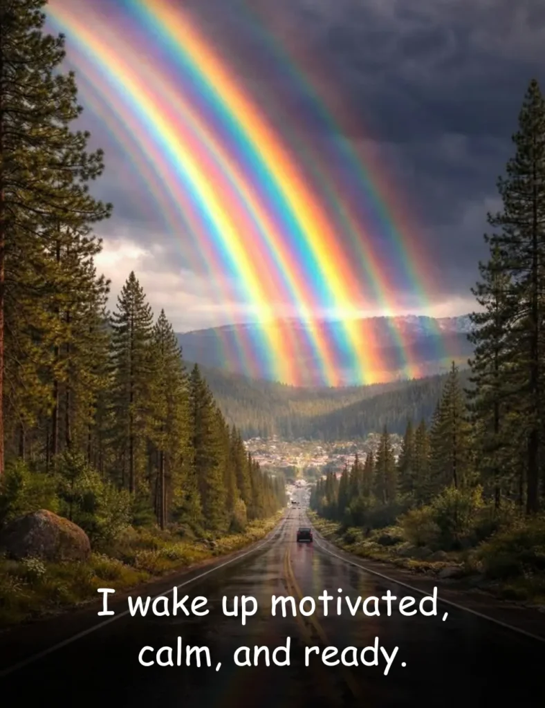I wake up motivated, calm, and ready.