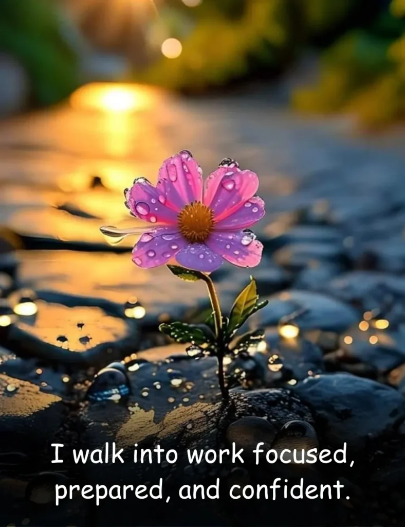 I walk into work focused, prepared, and confident.