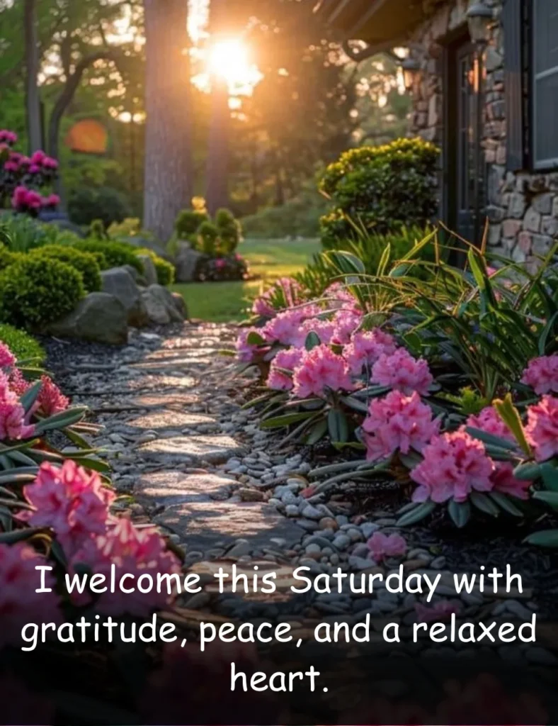 I welcome this Saturday with gratitude, peace, and a relaxed heart.