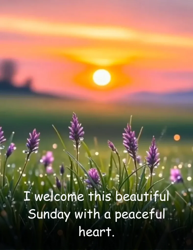 I welcome this beautiful Sunday with a peaceful heart.