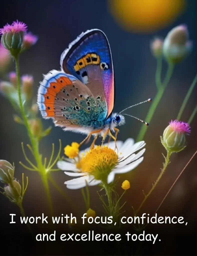 I work with focus, confidence, and excellence today.