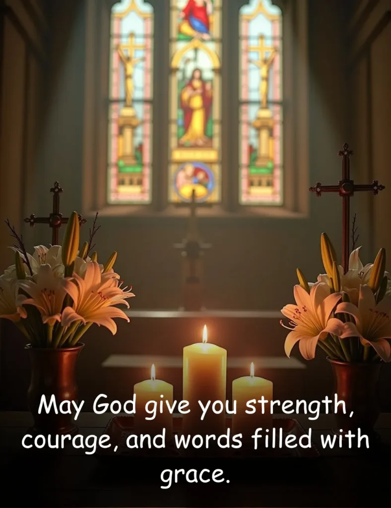 May God give you strength, courage, and words filled with grace.