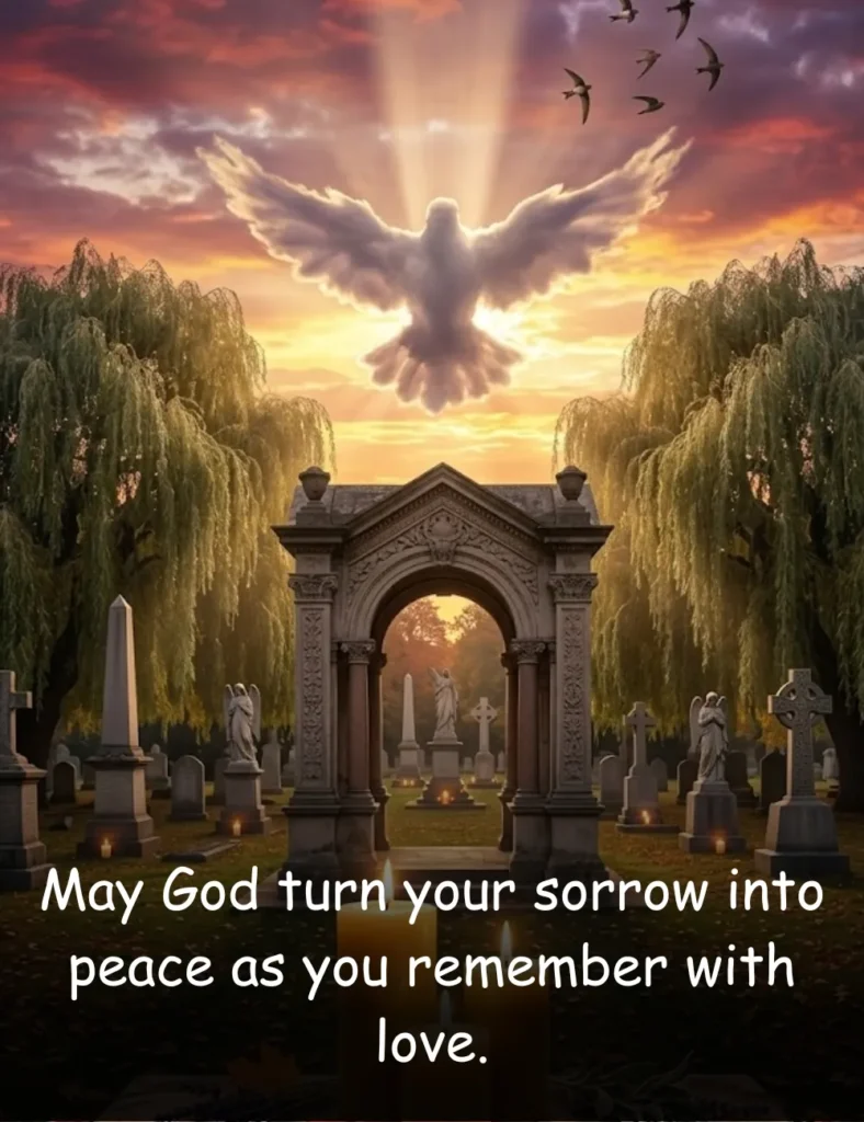 May God turn your sorrow into peace as you remember with love.