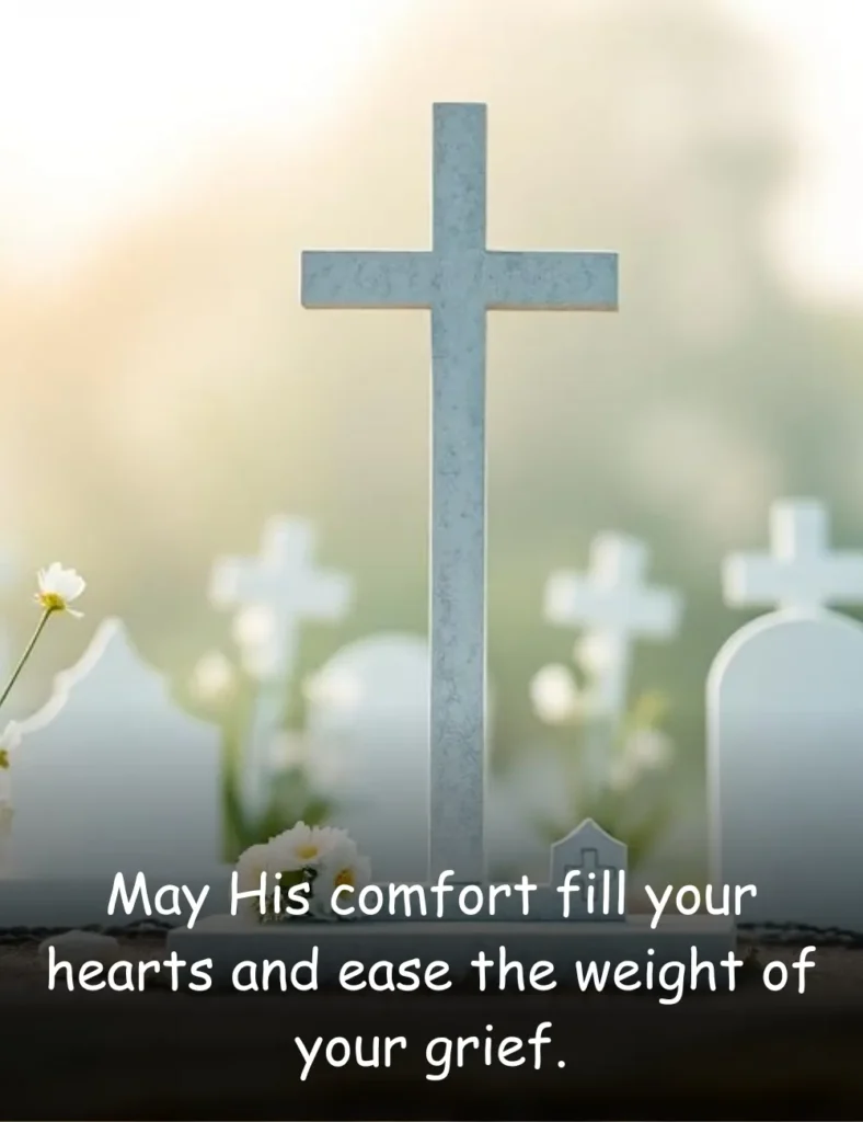 May His comfort fill your hearts and ease the weight of your grief.