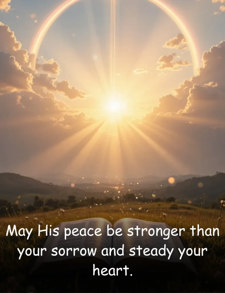 May His peace be stronger than your sorrow and steady your heart.