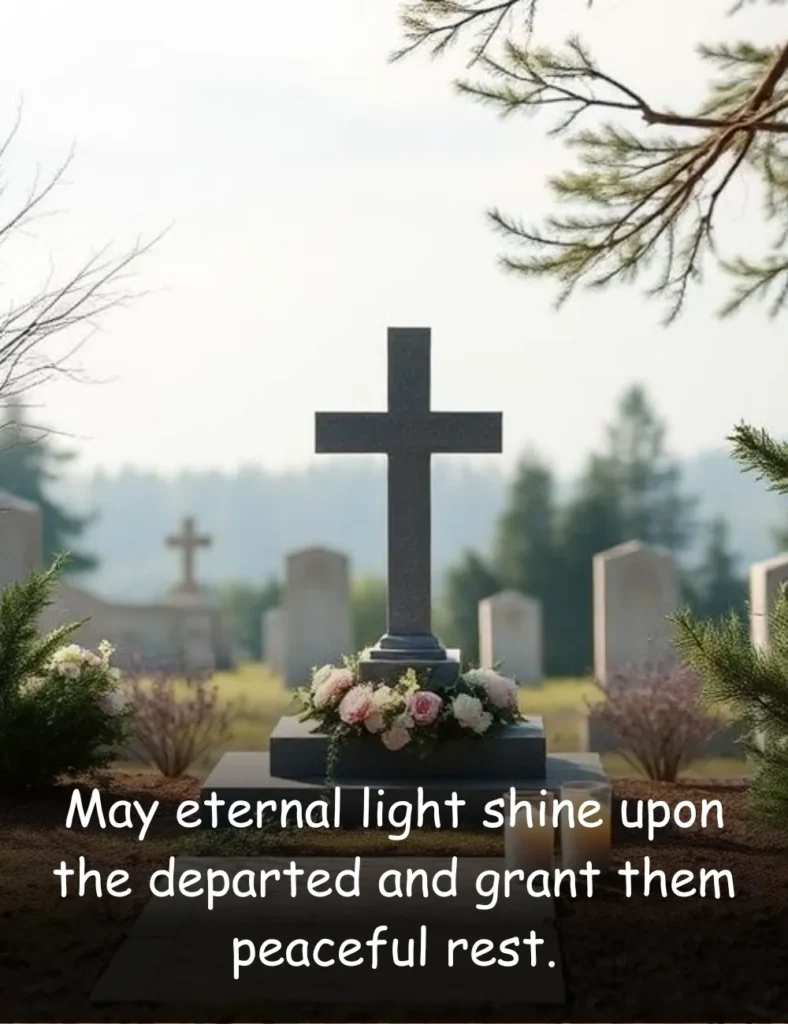 May eternal light shine upon the departed and grant them peaceful rest.