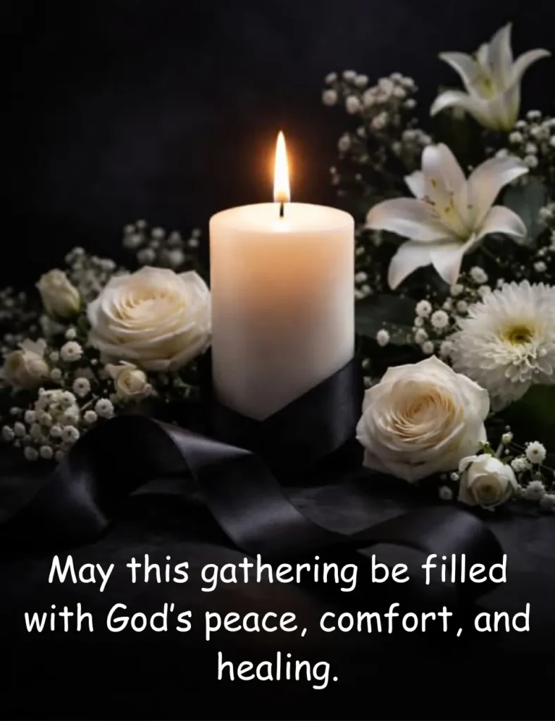 May this gathering be filled with God’s peace, comfort, and healing.
