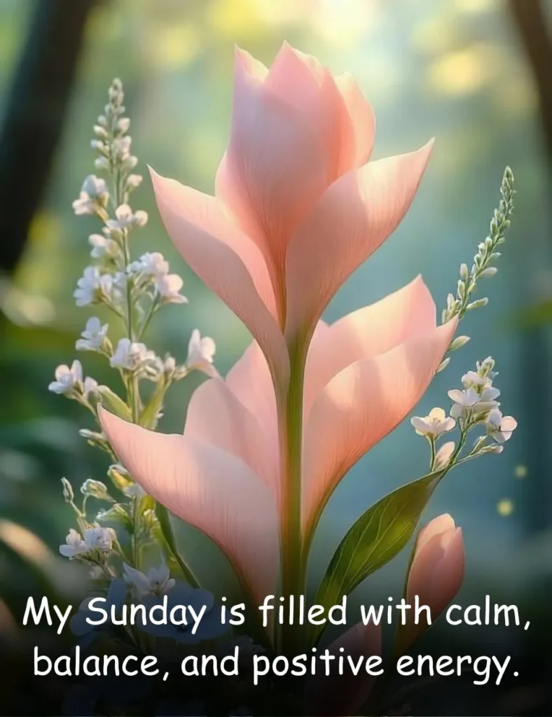 My Sunday is filled with calm, balance, and positive energy.