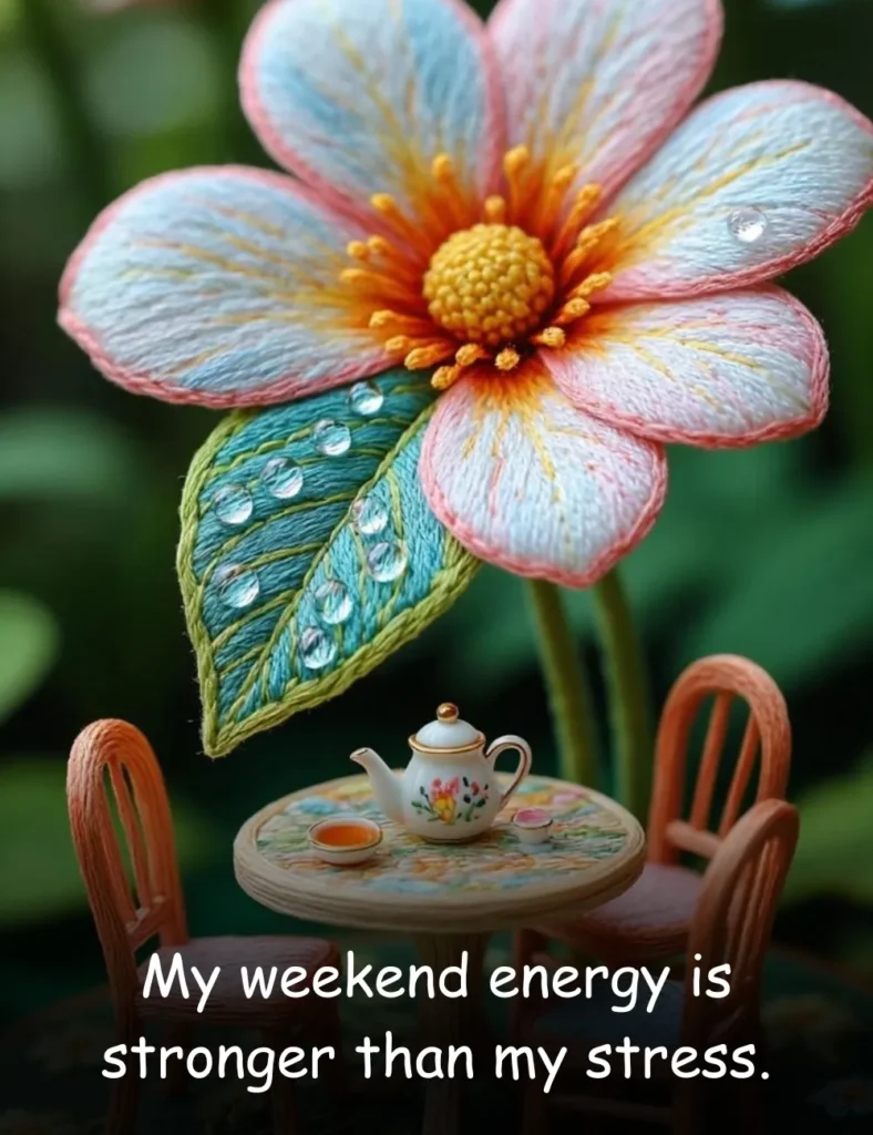 My weekend energy is stronger than my stress.