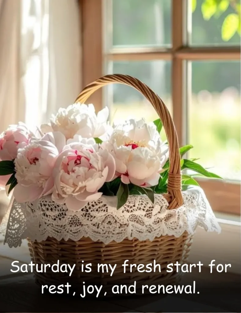 Saturday is my fresh start for rest, joy, and renewal.