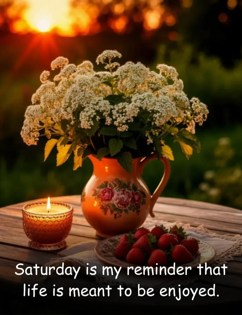Saturday is my reminder that life is meant to be enjoyed.