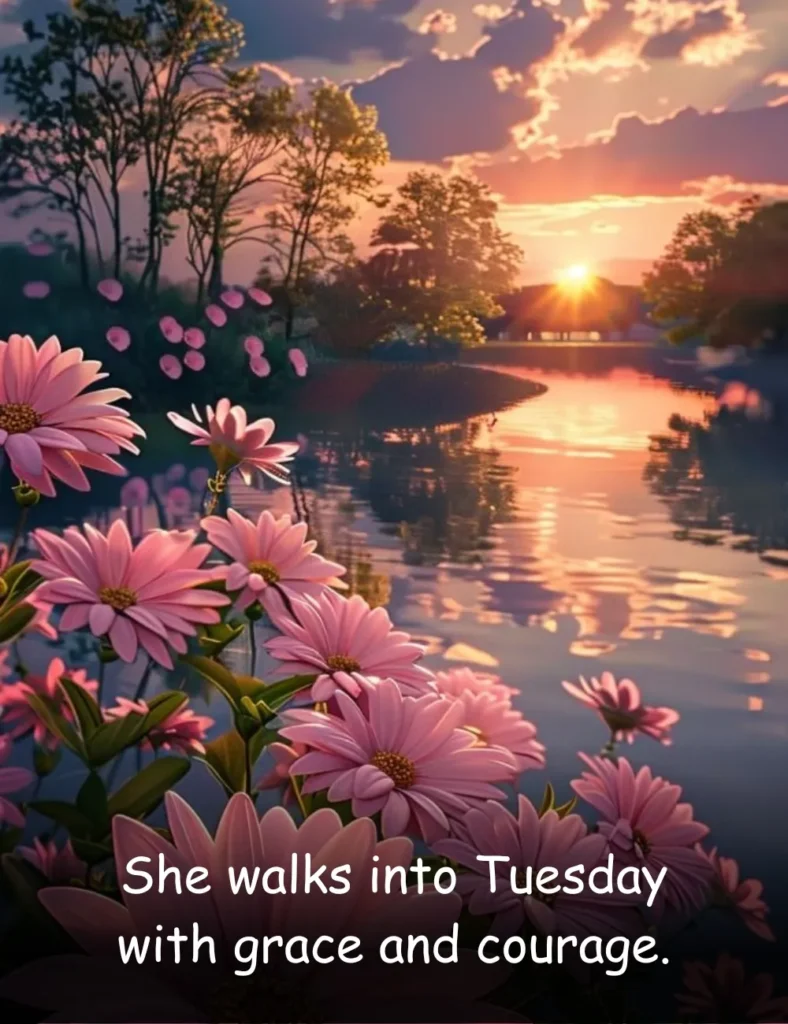 She walks into Tuesday with grace and courage.