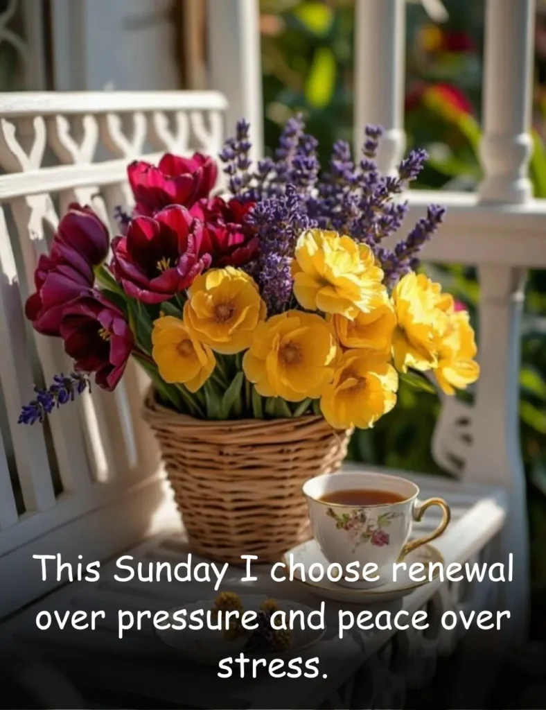 This Sunday I choose renewal over pressure and peace over stress.