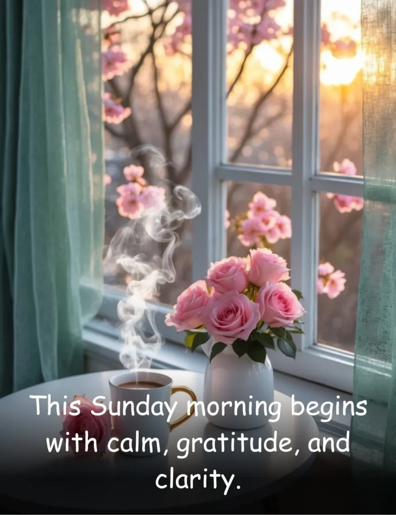 This Sunday morning begins with calm, gratitude, and clarity.