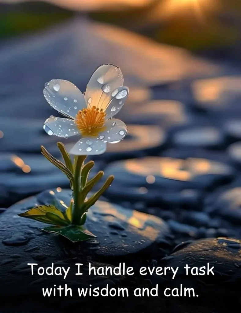 Today I handle every task with wisdom and calm.