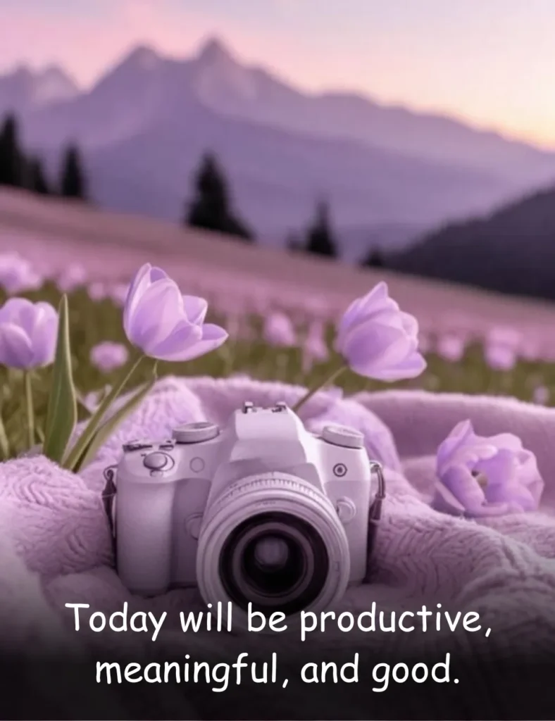 Today will be productive, meaningful, and good.