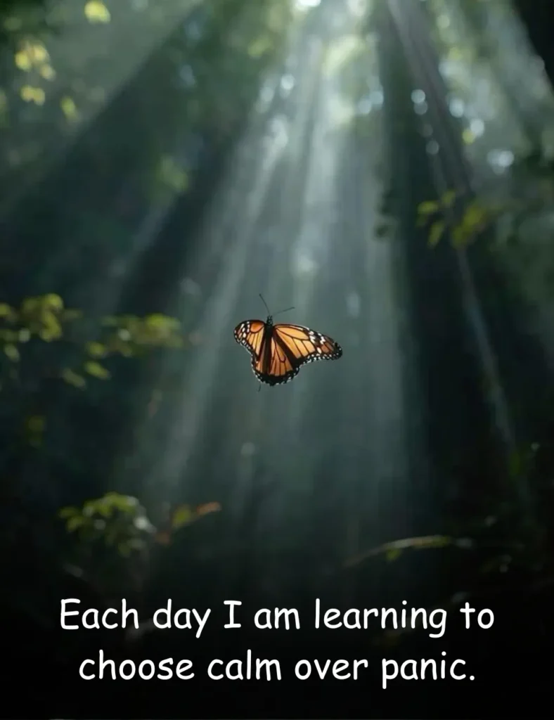 Each day I am learning to choose calm over panic.