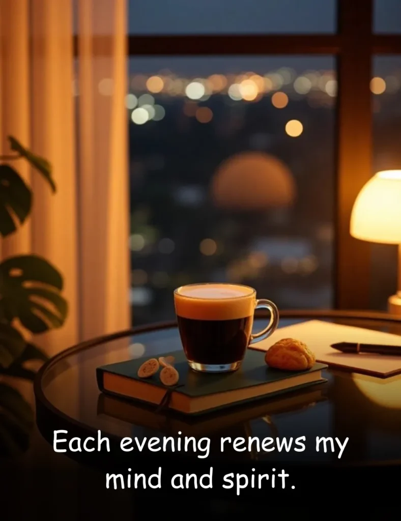 Each evening renews my mind and spirit.