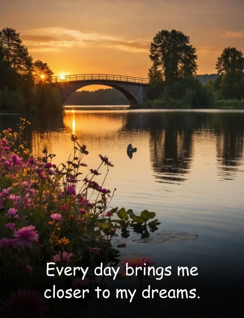 Every day brings me closer to my dreams.