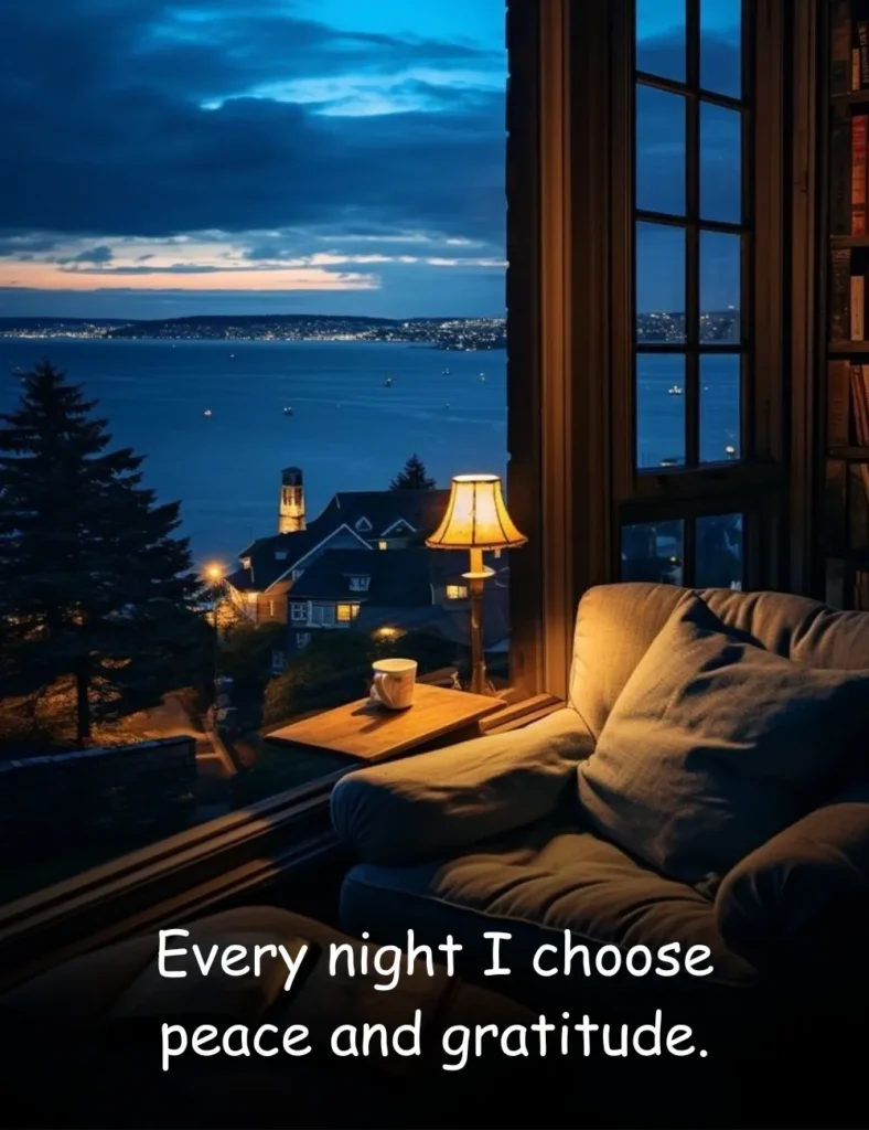 Every night I choose peace and gratitude.
