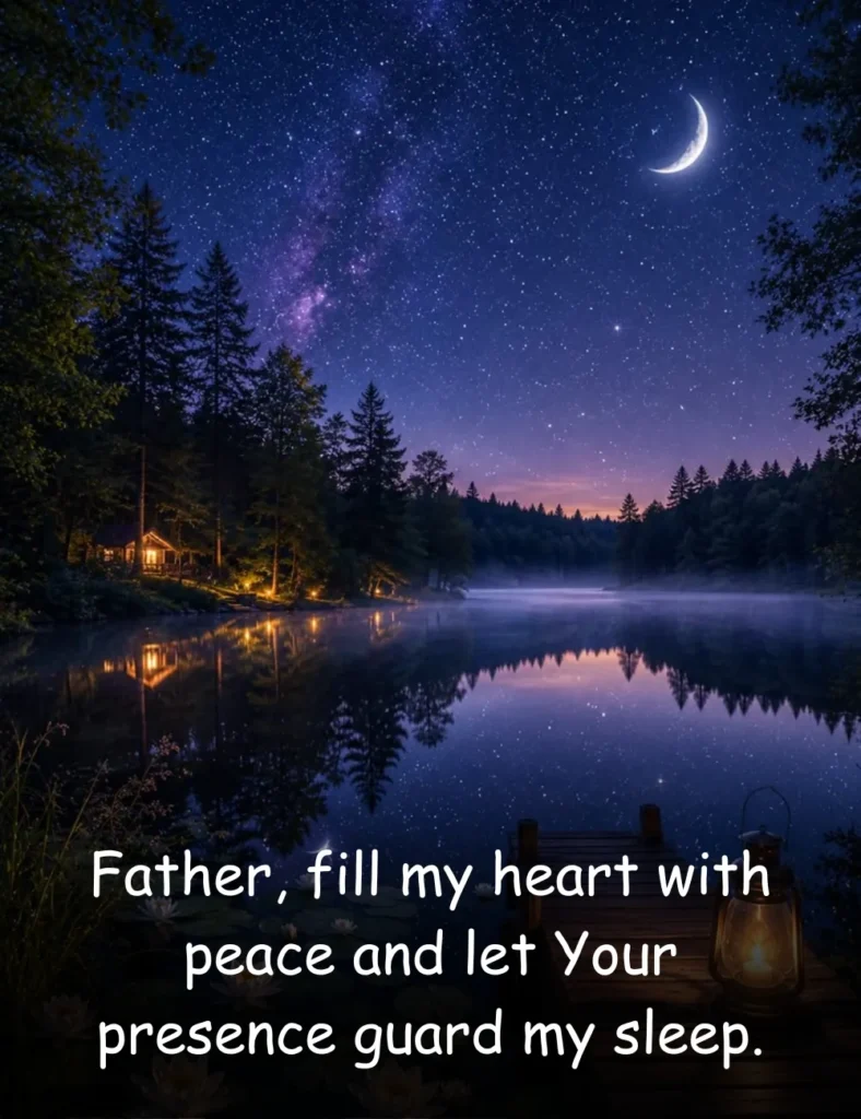 Father, fill my heart with peace and let Your presence guard my sleep.