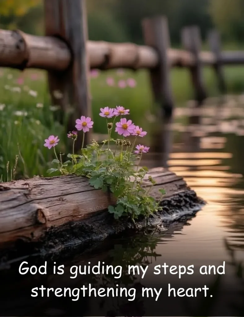 God is guiding my steps and strengthening my heart.