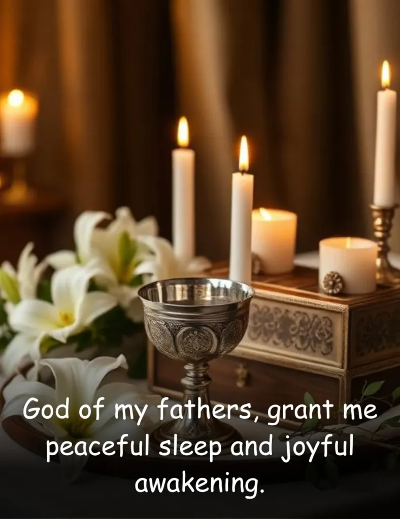 God of my fathers, grant me peaceful sleep and joyful awakening.