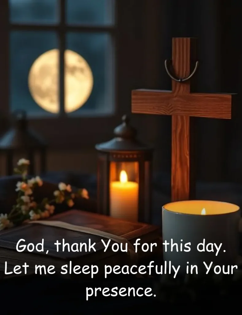 God, thank You for this day. Let me sleep peacefully in Your presence.