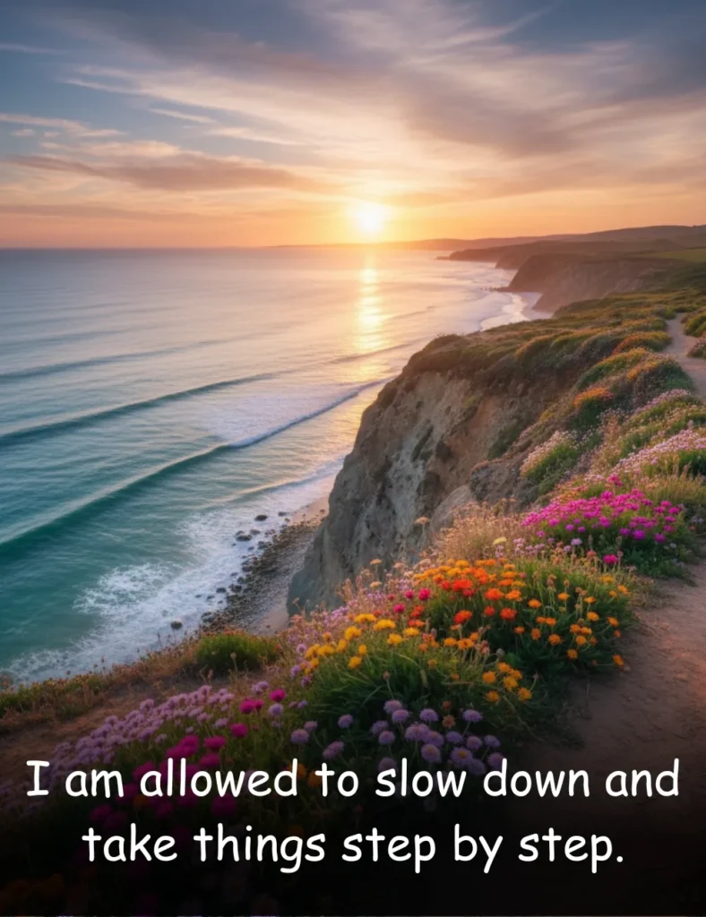 I am allowed to slow down and take things step by step.