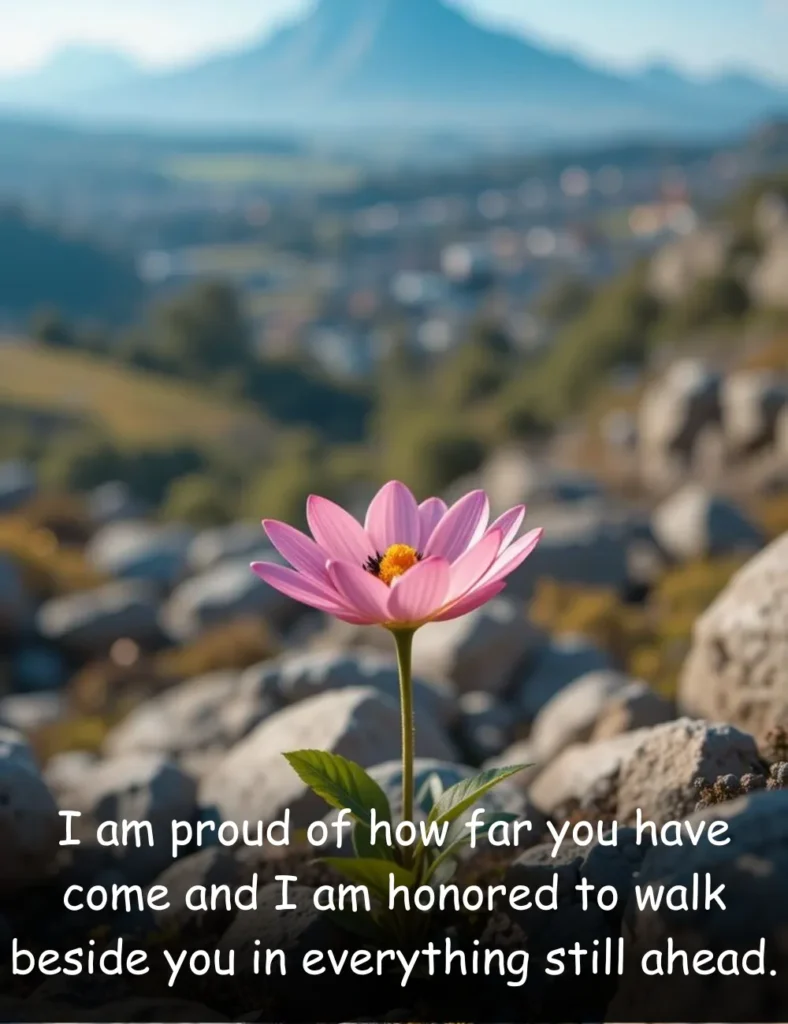 I am proud of how far you have come and I am honored to walk beside you in everything still ahead.