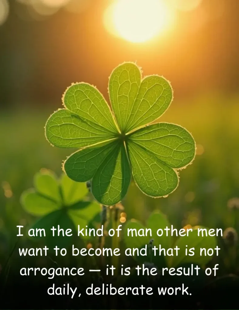 I am the kind of man other men want to become and that is not arrogance — it is the result of daily, deliberate work.