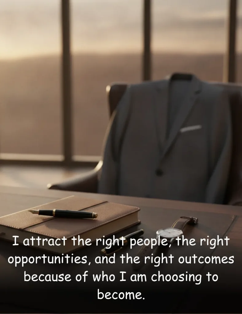 I attract the right people, the right opportunities, and the right outcomes because of who I am choosing to become.