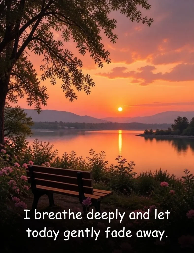 I breathe deeply and let today gently fade away.