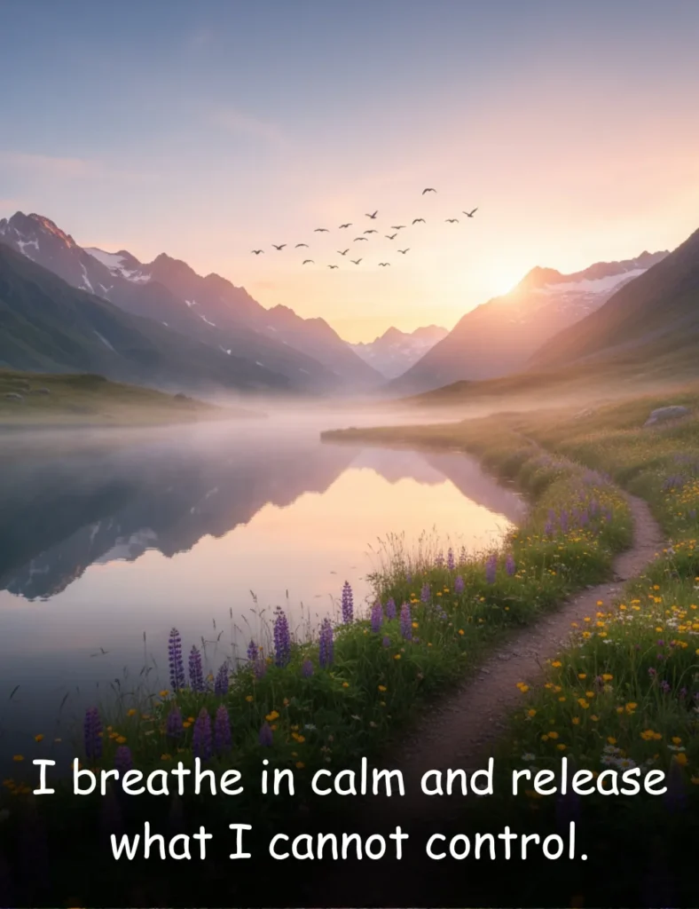 I breathe in calm and release what I cannot control.