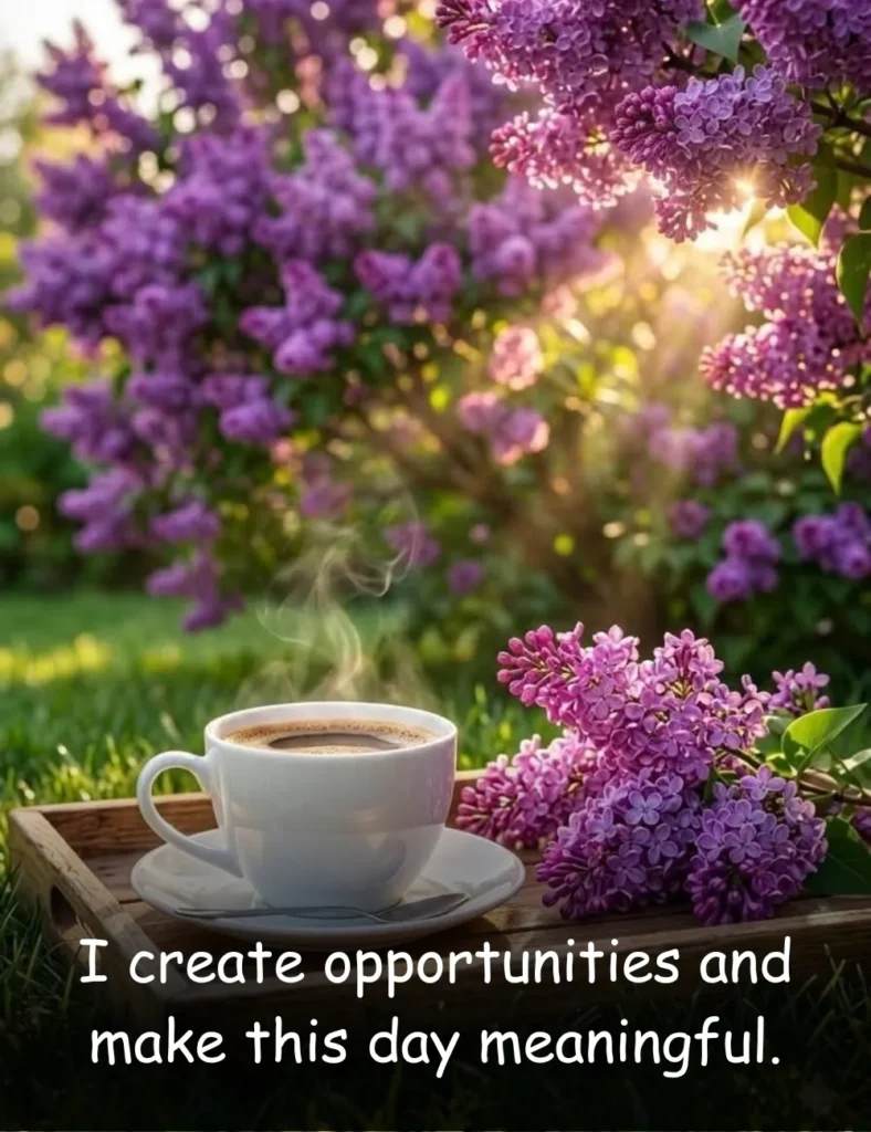 I create opportunities and make this day meaningful.