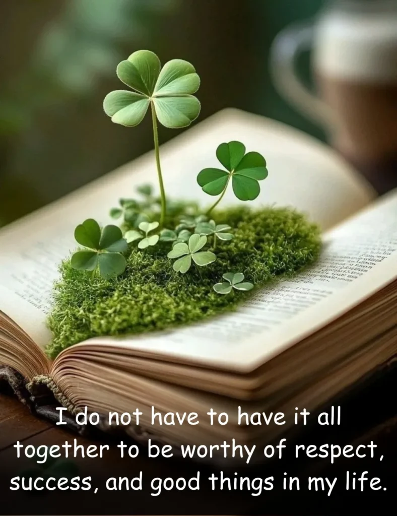 I do not have to have it all together to be worthy of respect, success, and good things in my life.