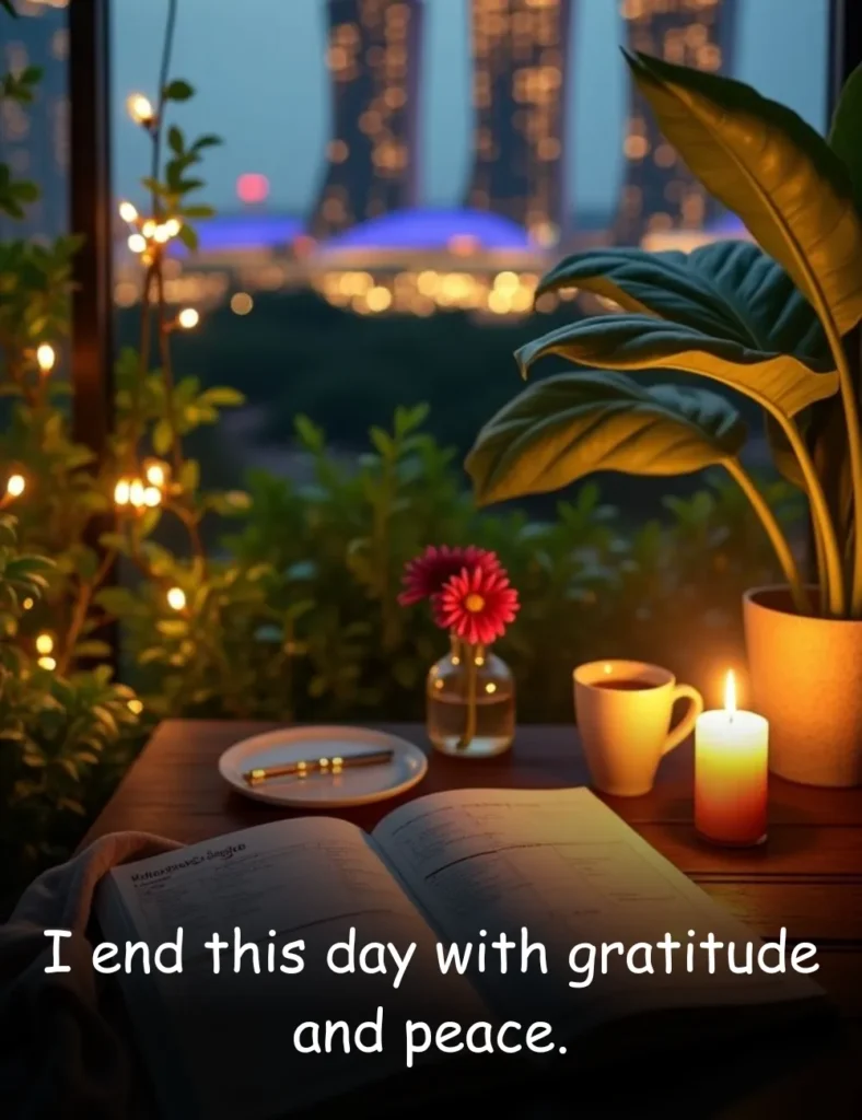 I end this day with gratitude and peace.