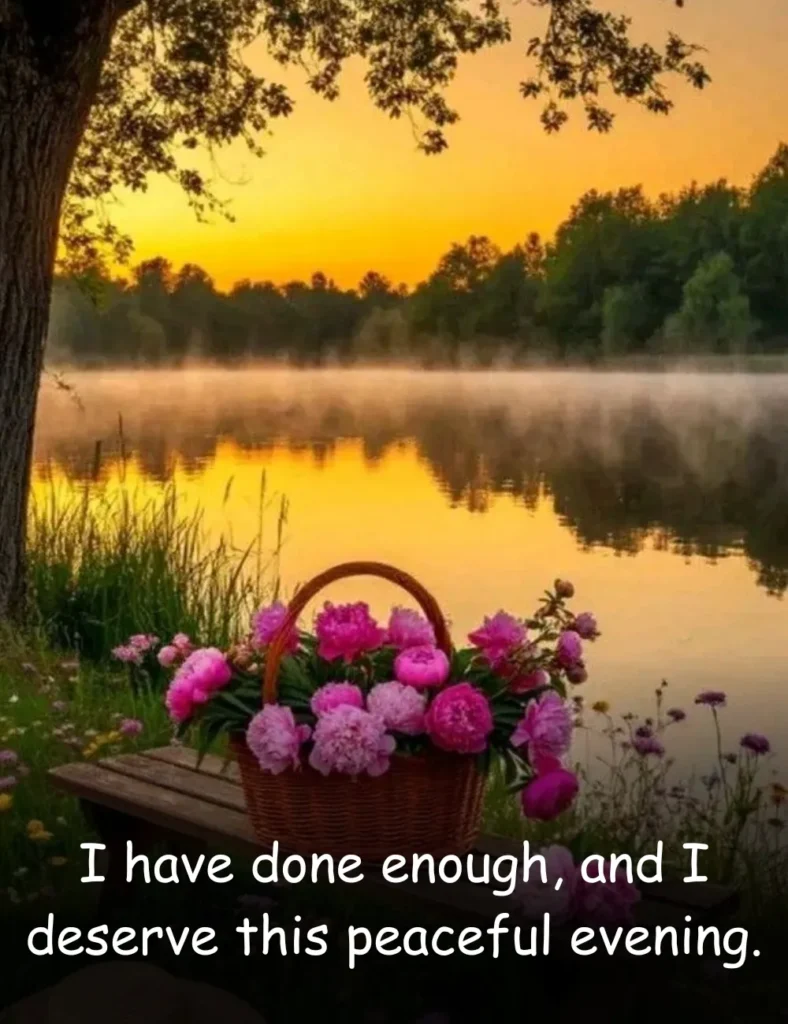 I have done enough, and I deserve this peaceful evening.