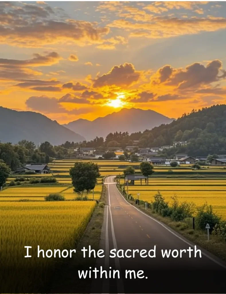 I honor the sacred worth within me.