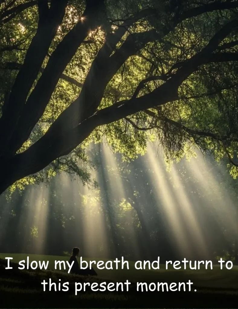 I slow my breath and return to this present moment.