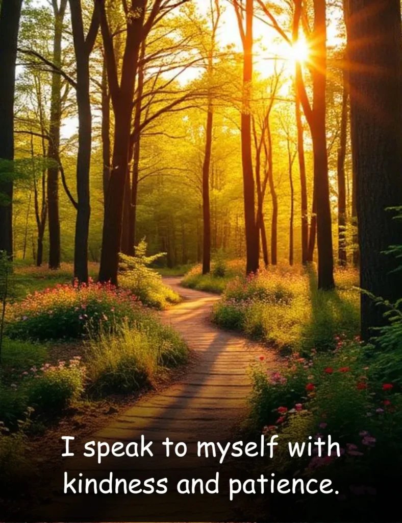 I speak to myself with kindness and patience.