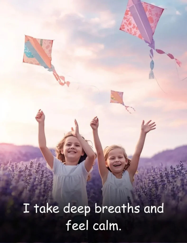 I take deep breaths and feel calm.
