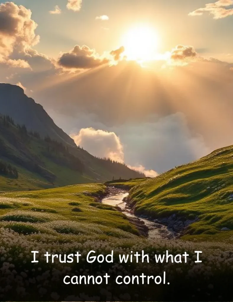 I trust God with what I cannot control.