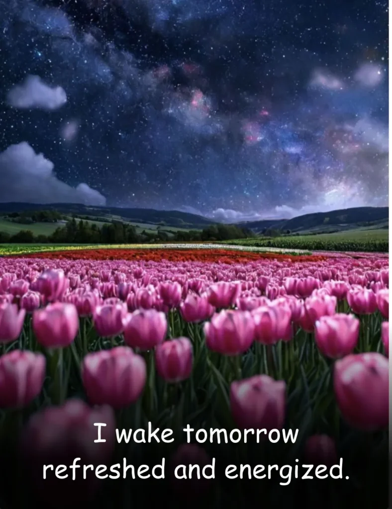 I wake tomorrow refreshed and energized.