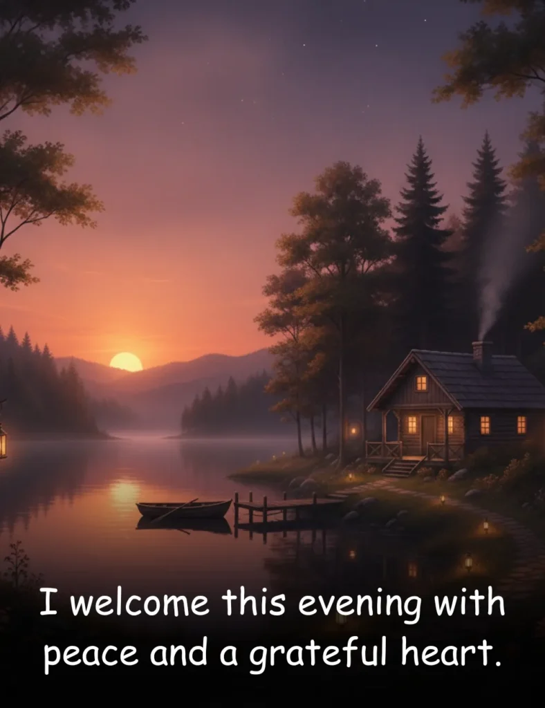 I welcome this evening with peace and a grateful heart.