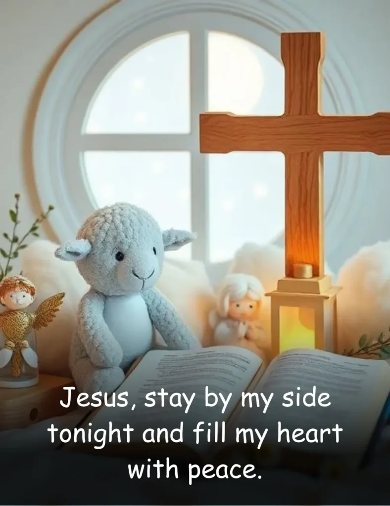 Jesus, stay by my side tonight and fill my heart with peace.