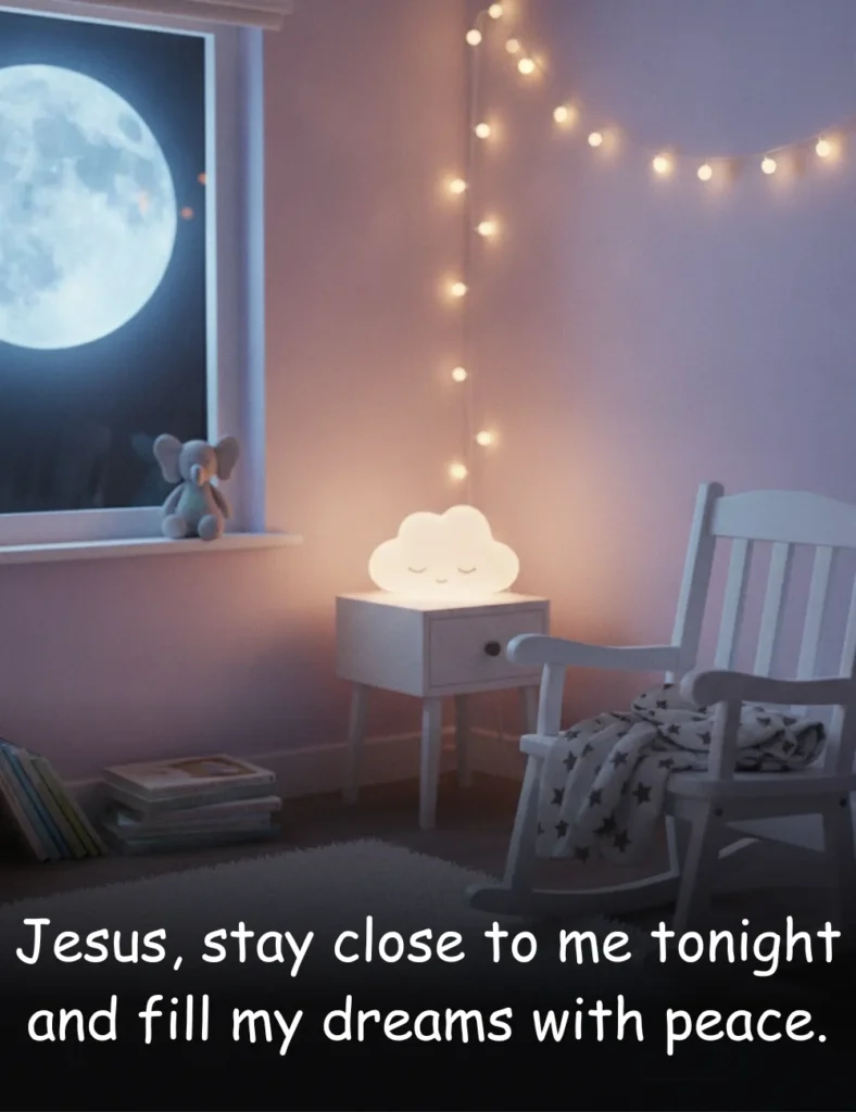 Jesus, stay close to me tonight and fill my dreams with peace.